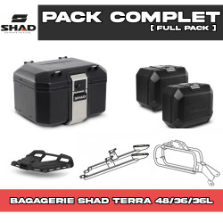 PACK-H0ICX-D0TR48/36100B : Pack Equipaje Shad Terra 48/36/36L Negro Honda NX500