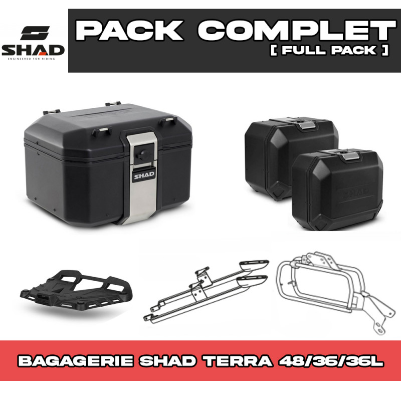 PACK-H0ICX-D0TR48/36100B : Pack Bagagerie Shad Terra 48/36/36L Noir Honda NX500