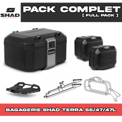 PACK-H0ICX-D0TR55/47100B : Set Borse Shad Terra 55/47/47L Nero Honda NX500