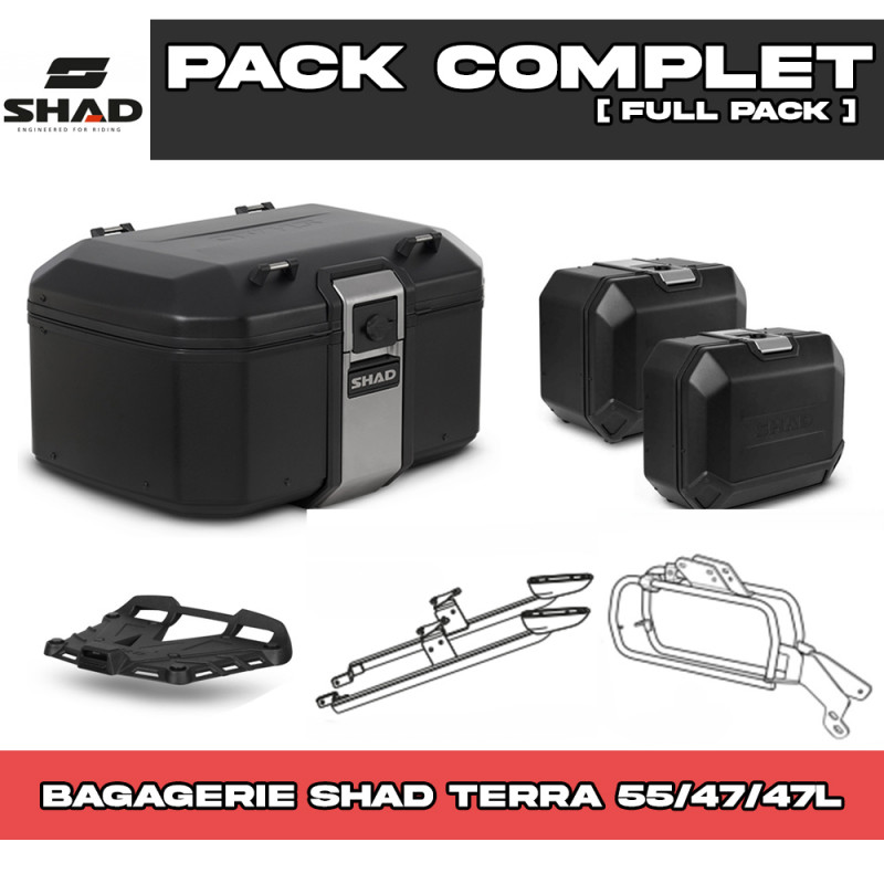 PACK-H0ICX-D0TR55/47100B : Pack Bagagerie Shad Terra 55/47/47L Noir Honda NX500