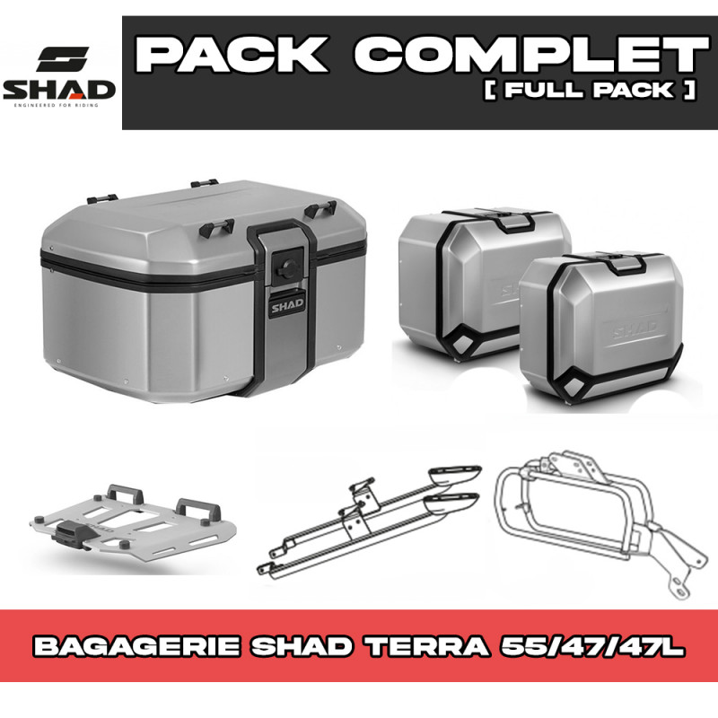 PACK-H0ICX-D0TR55/47100 : Pack Bagagerie Shad Terra 55/47/47L Alu Honda NX500