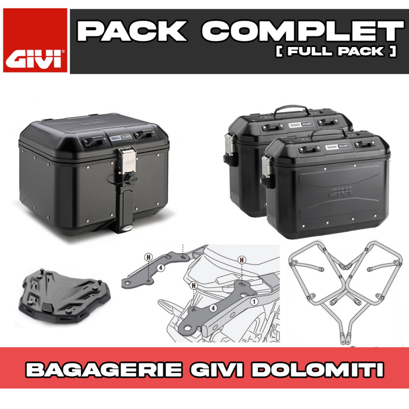 PACK-1171-DLMB : Givi Dolomiti Schwarzes Gepäckset Honda NX500