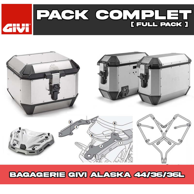 PACK-1171-ALA44A : Givi Alaska Gepäckset 44/36/36L Alu Honda NX500