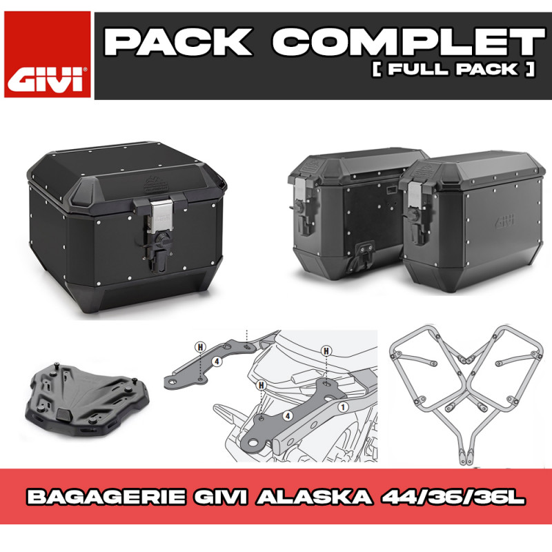 PACK-1171-ALA44B : Givi Alaska Gepäckpack 44/36/36L Schwarz Honda NX500