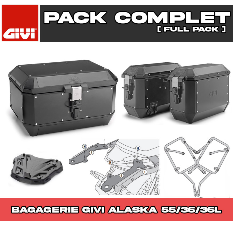 PACK-1171-ALA56B : Givi Alaska Gepäckset 56/36/36L Schwarz Honda NX500