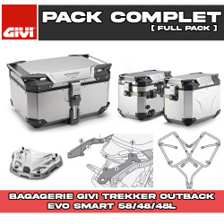 PACK-1171-OBKEV58/48A : Givi Trekker Outback Evo Smart 58/48/48L Aluminum Luggage Pack Honda NX500