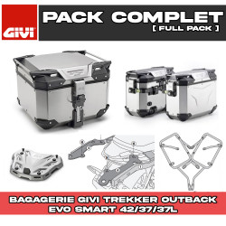 PACK-1171-OBKEV42/37A : Givi Trekker Outback Evo Smart Gepäck-Set 42/37/37L Alu Honda NX500