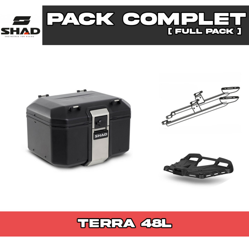 PACK-H0CX56ST-D0TR48100B : Kit Top-Case Shad Terra 48L Nero Honda NX500