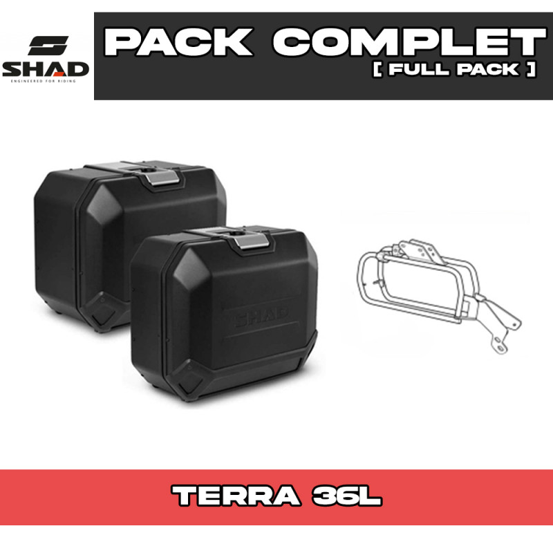 PACK-H0ICX594P-D0TR36100L/RB : Shad Terra Side Case Pack 36L Black Honda NX500