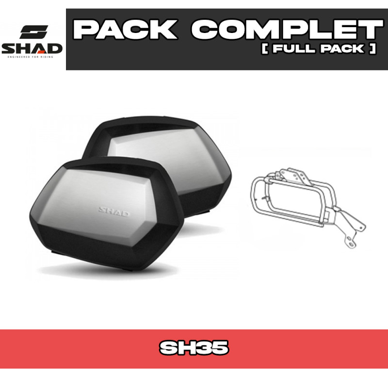 PACK-H0ICX594P-D0B35200 : Juego de Maletas laterales Shad SH35 Honda NX500