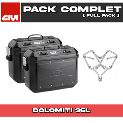 PACK-PLO1171MK -DLMK36BPACK2 : Givi Dolomiti Seitentaschen-Set 36L Schwarz Honda NX500