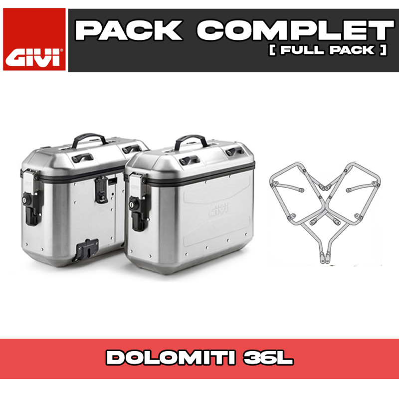 PACK-PLO1171MK -DLMK36APACK2 : Givi Dolomiti 36L Alu Seitenkoffer Set Honda NX500