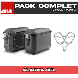 PACK-PLO1171MK-ALA36BPACK2 : Givi Alaska 36L Schwarze Seitenkoffer Pack Honda NX500