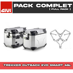 PACK-PLO1171CAM-OBKEV48APACK2 : Givi Trekker Outback Evo Smart 48L Alu Seitenkoffer-Set Honda NX500