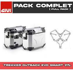 PACK-PLO1171CAM-OBKEV37APACK2 : Pack Valises latérales Givi Trekker Outback Evo Smart 37L Alu Honda NX500